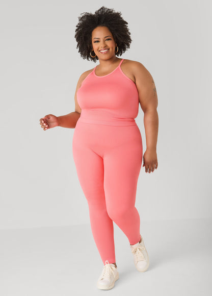 Ashley Stewart Ribbed Tank And Leggings Set Lavender