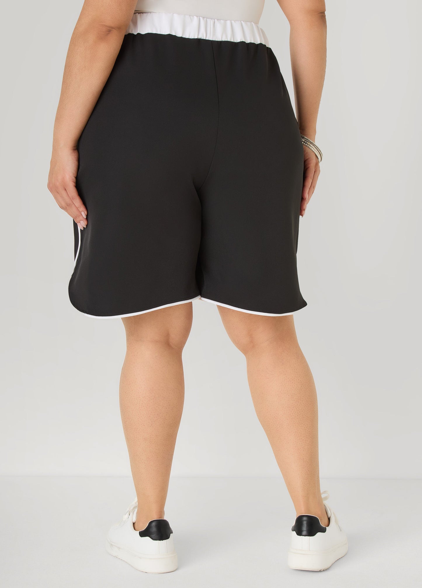 Ashley Stewart Piped Bermuda Shorts Dark Green