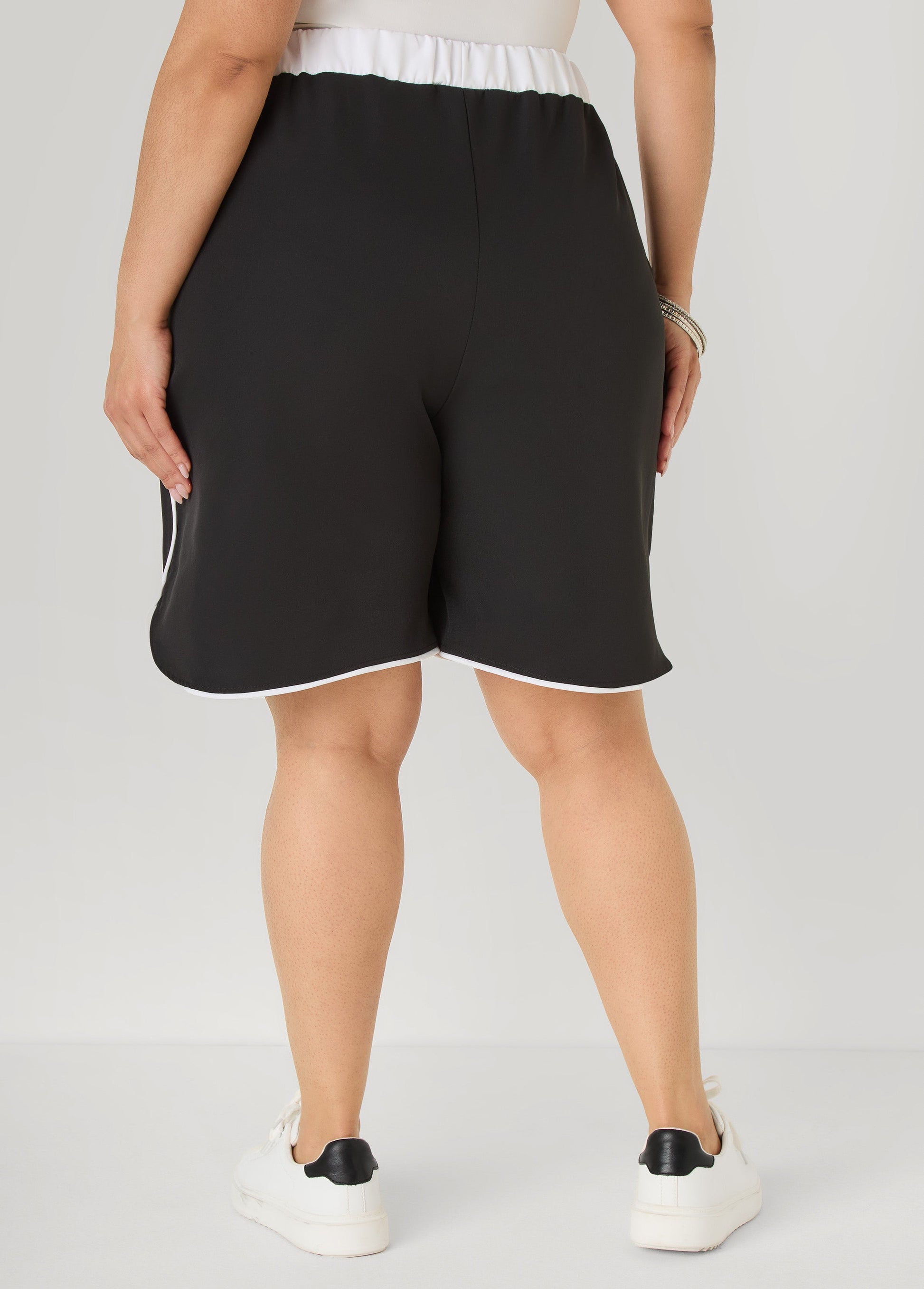Ashley Stewart Piped Bermuda Shorts Dark Green