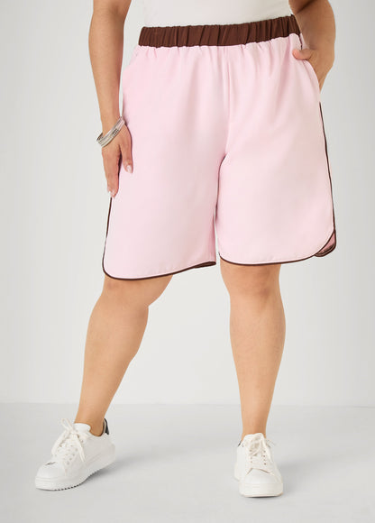 Ashley Stewart Piped Bermuda Shorts Dark Green