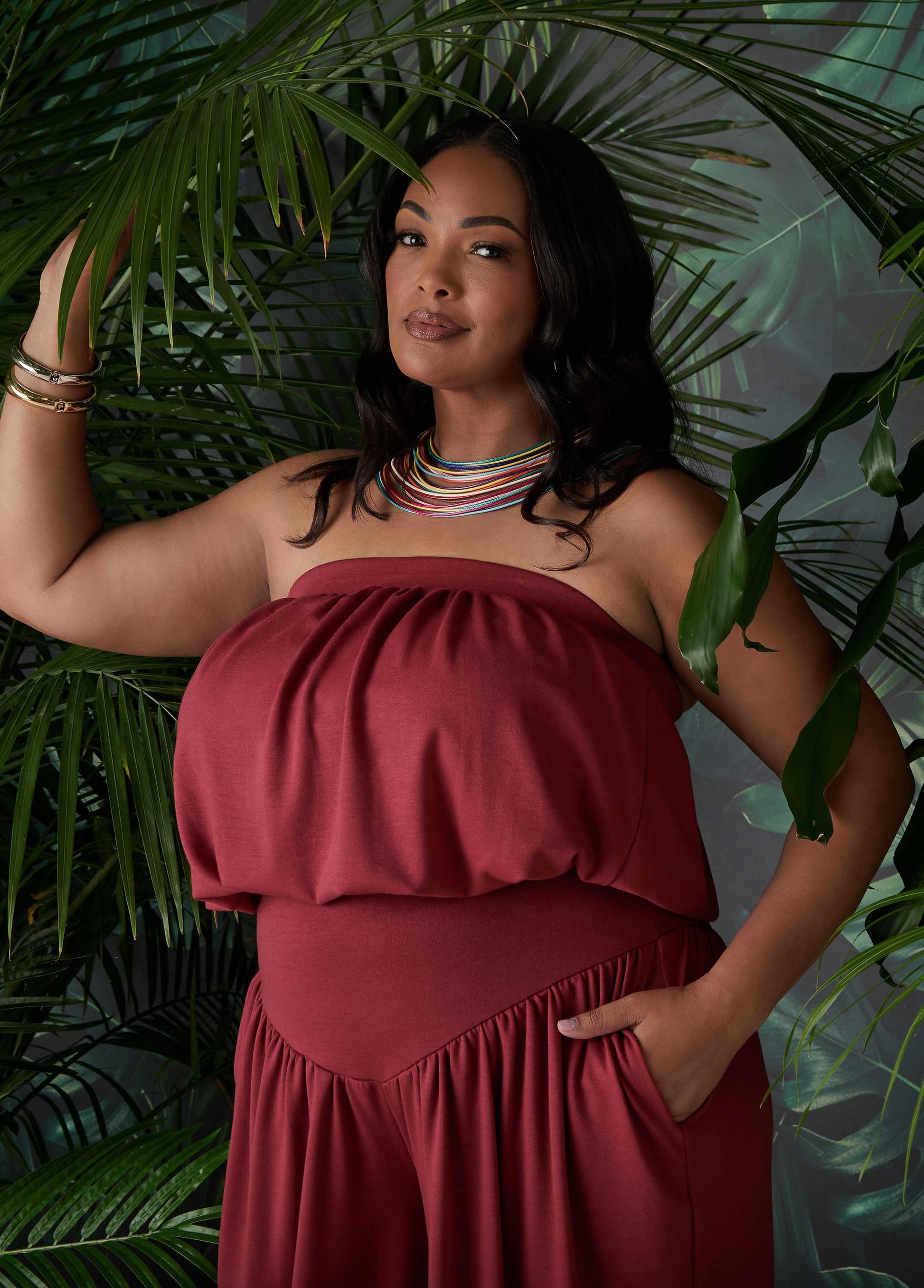 Ashley Stewart Bubble Tube Top Rust