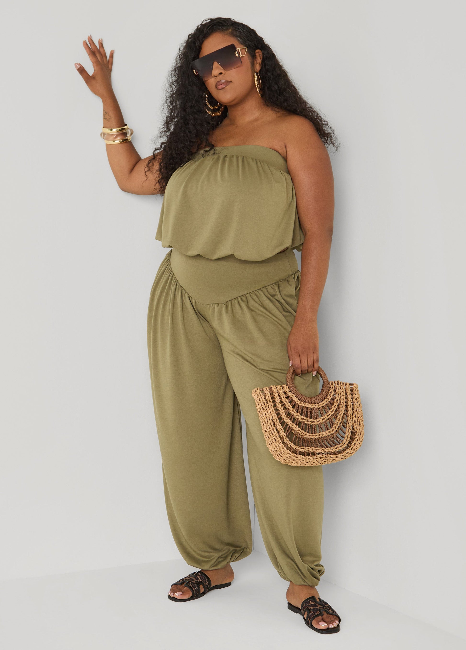 Ashley Stewart Bubble Tube Top Rust