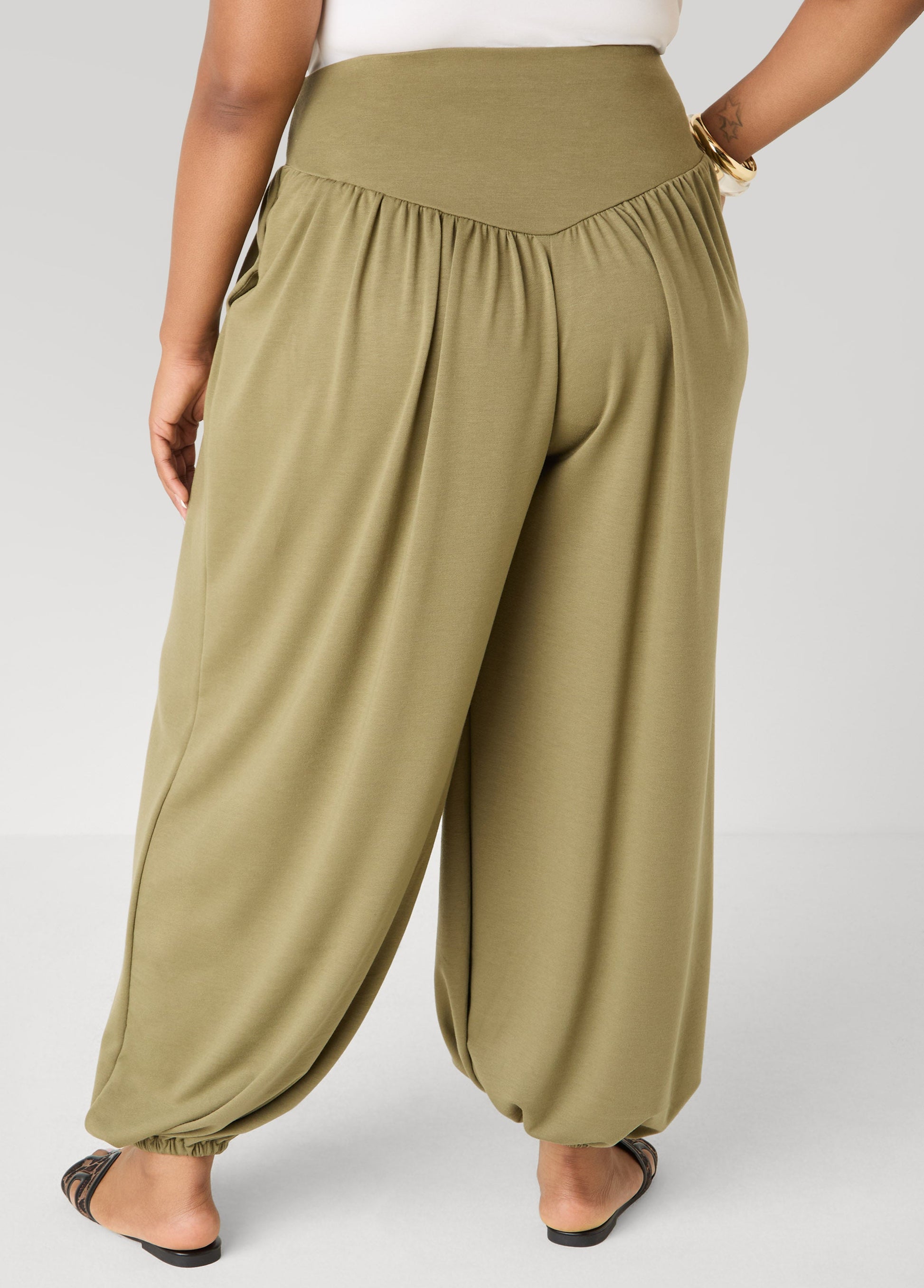 Ashley Stewart High Waist Balloon Pants Rust