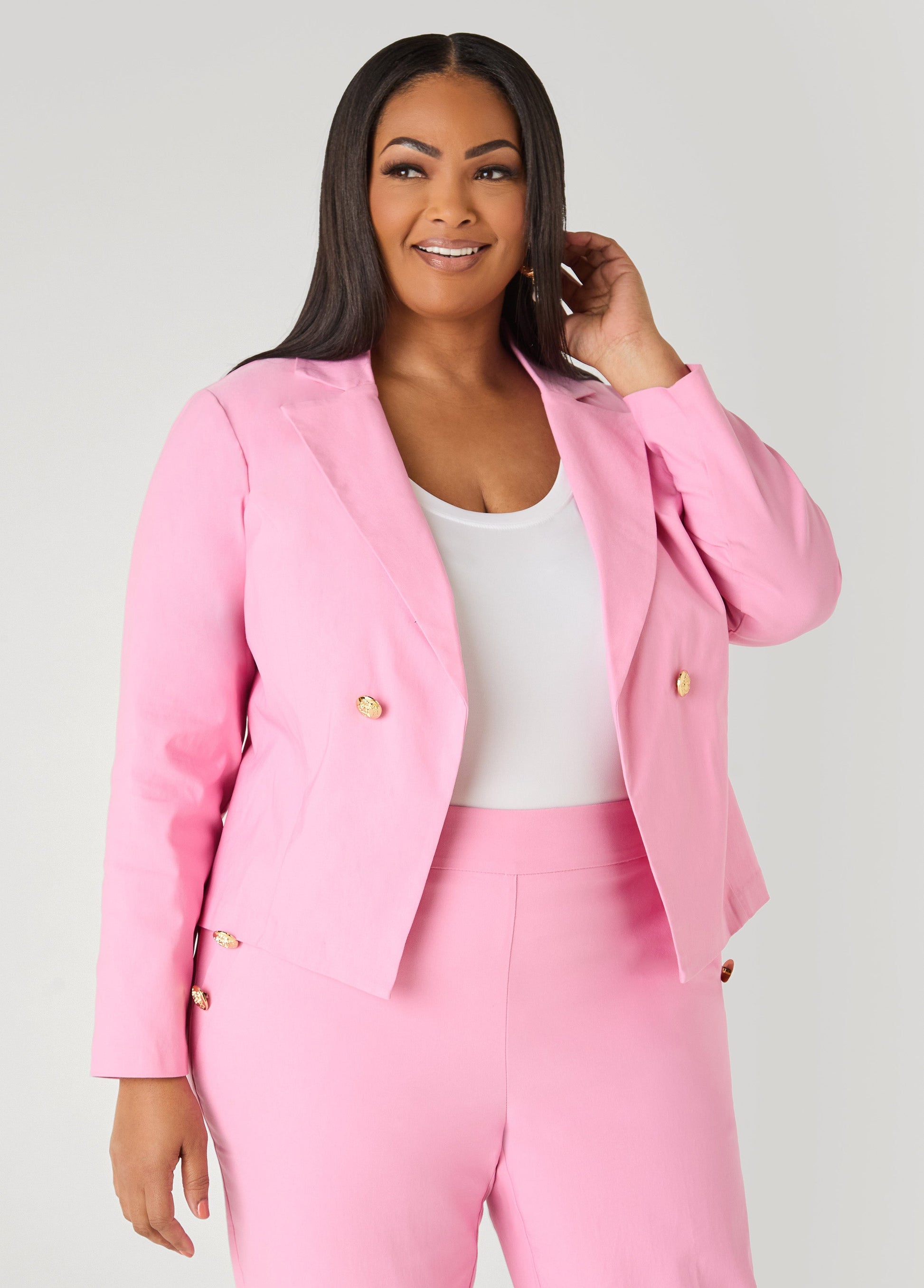 Ashley Stewart Millennium Embellished Jacket Pink
