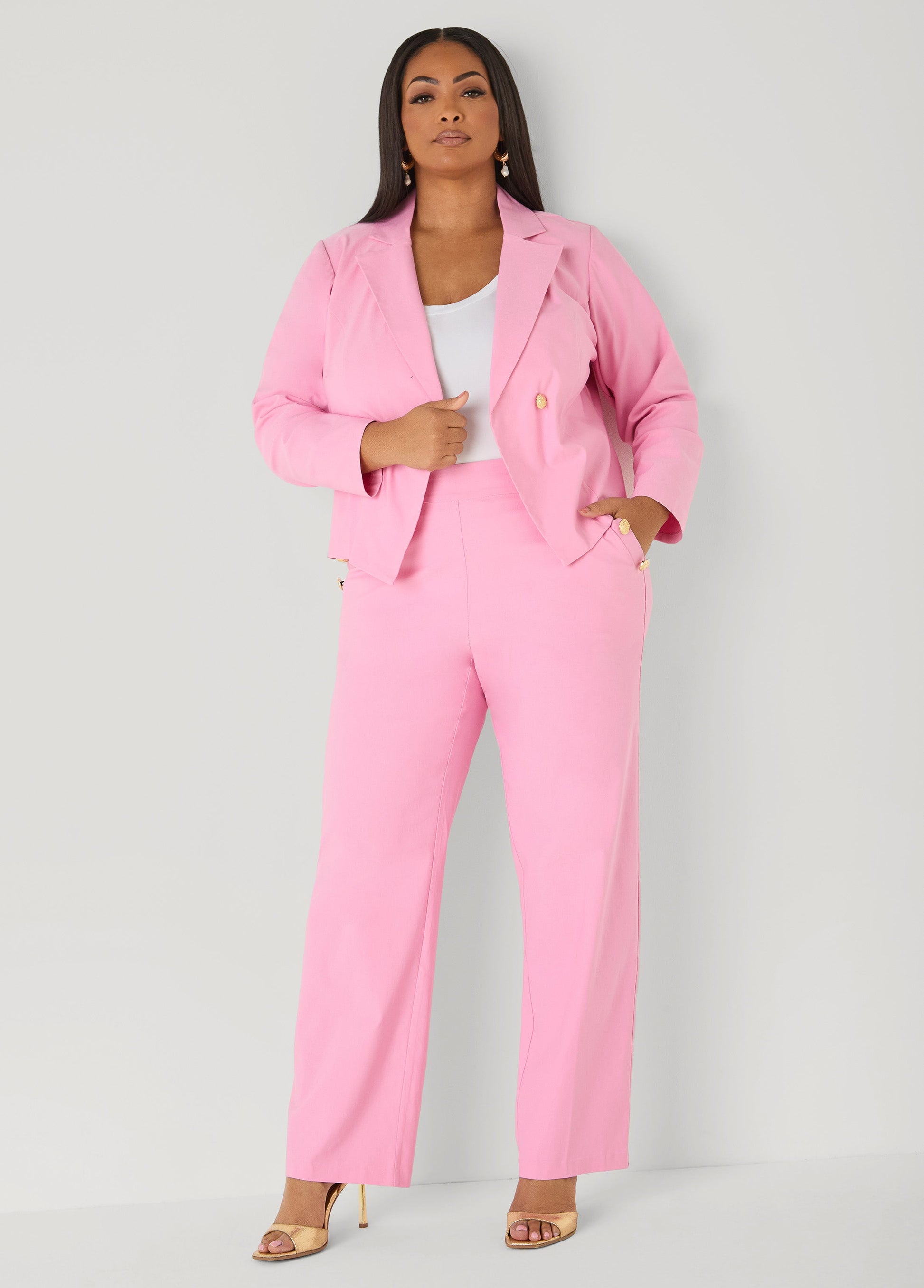 Ashley Stewart Millennium Embellished Jacket Pink