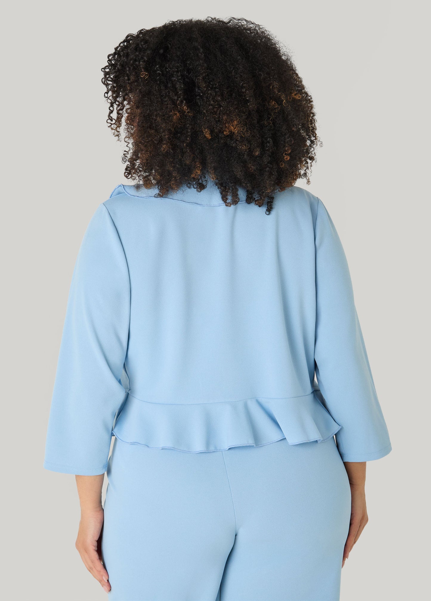 Ashley Stewart Open Front Ruffled Jacket Lime Green