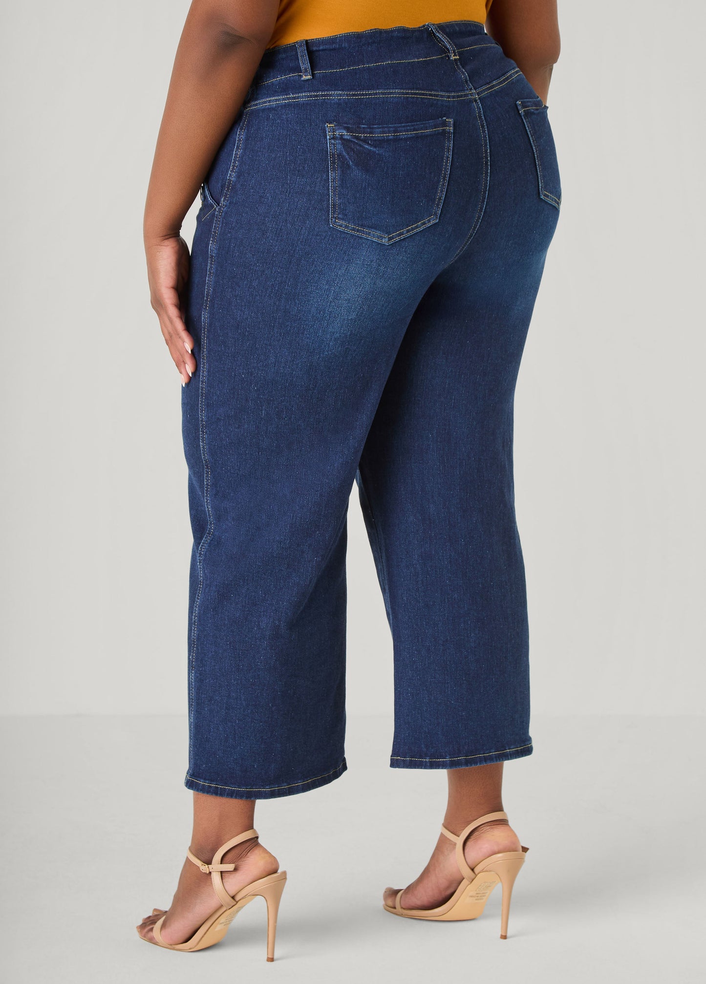 Ashley Stewart Denim Sailor Capris Dk Wash