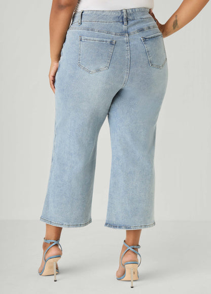 Ashley Stewart Denim Sailor Capris Dk Wash