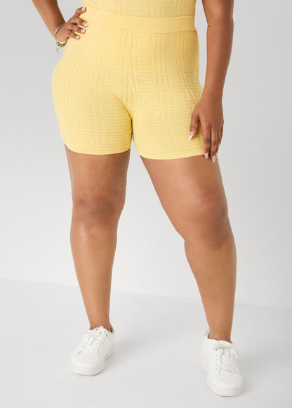 Ashley Stewart Jacquard Shorts White