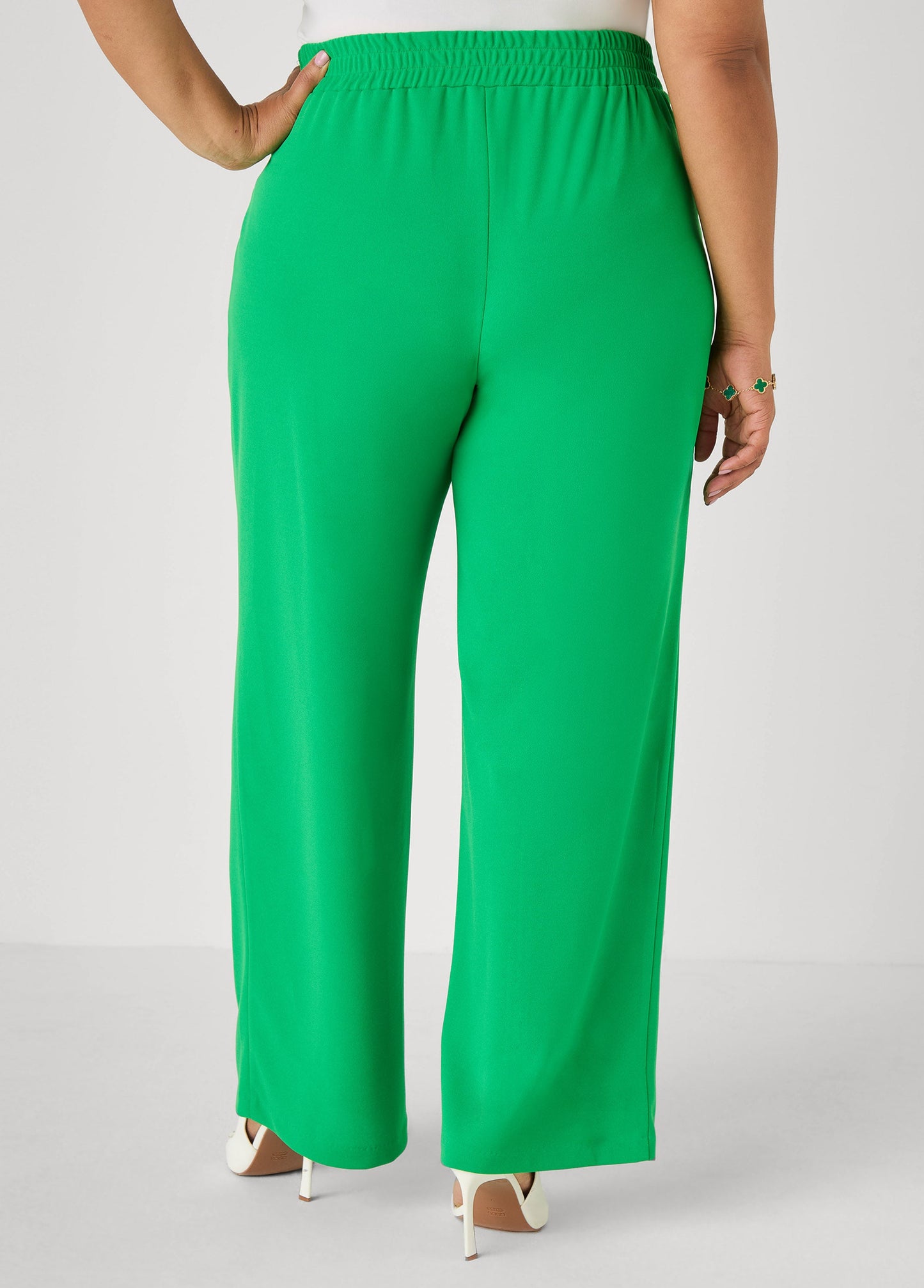Ashley Stewart Pleated Wide Leg Pants Royal Blue