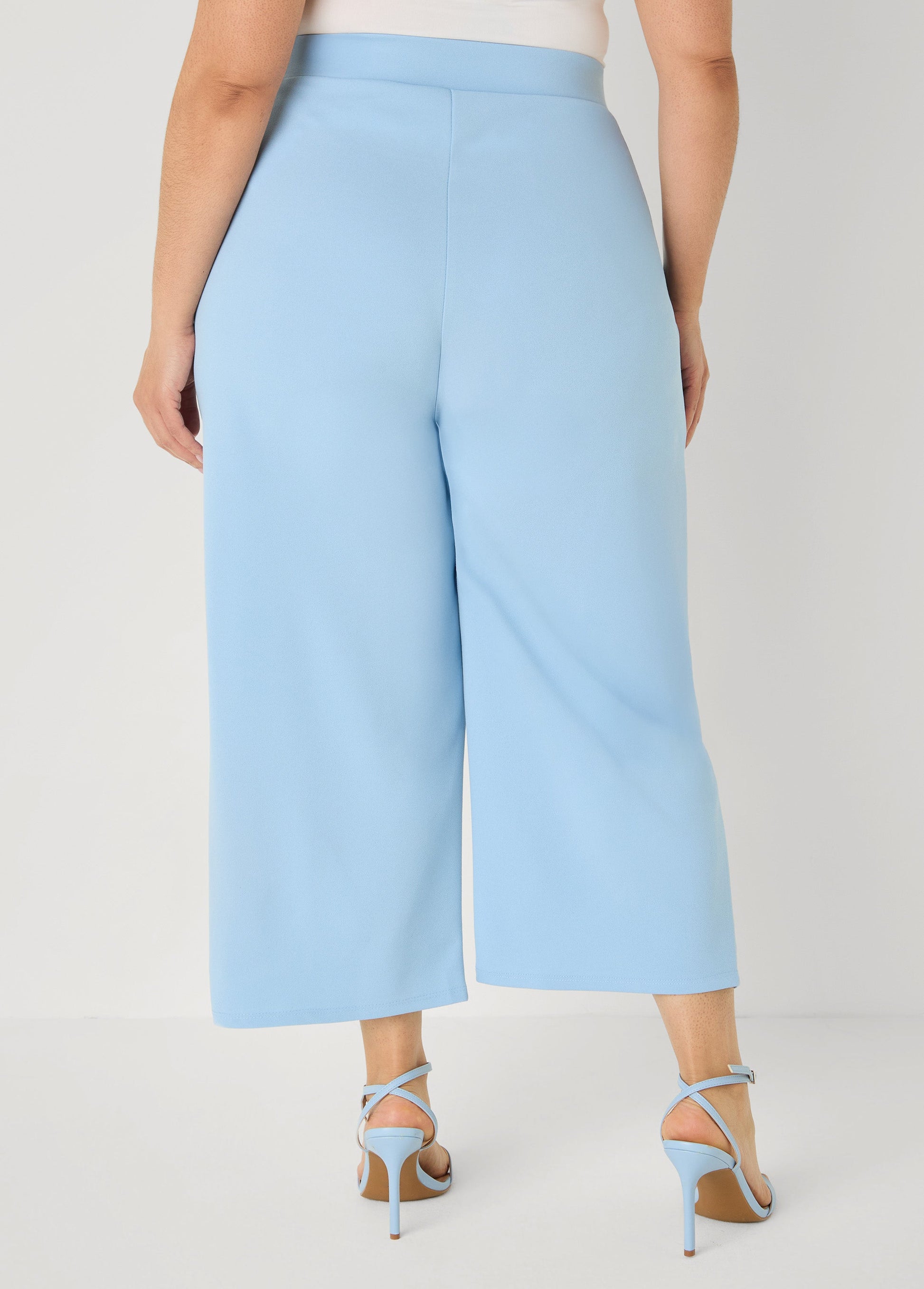 Ashley Stewart Pleat Detailed Wide Leg Capris Lime Green
