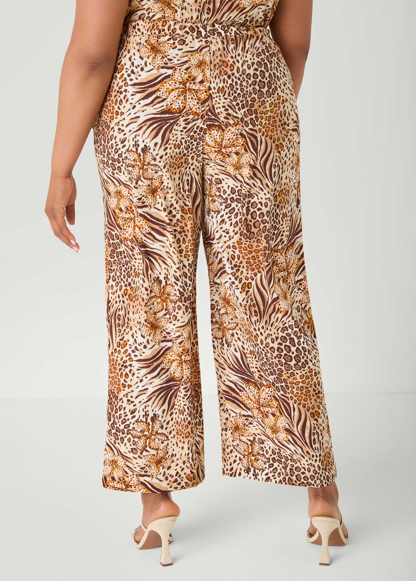 Ashley Stewart Printed Pull On Pants Blue