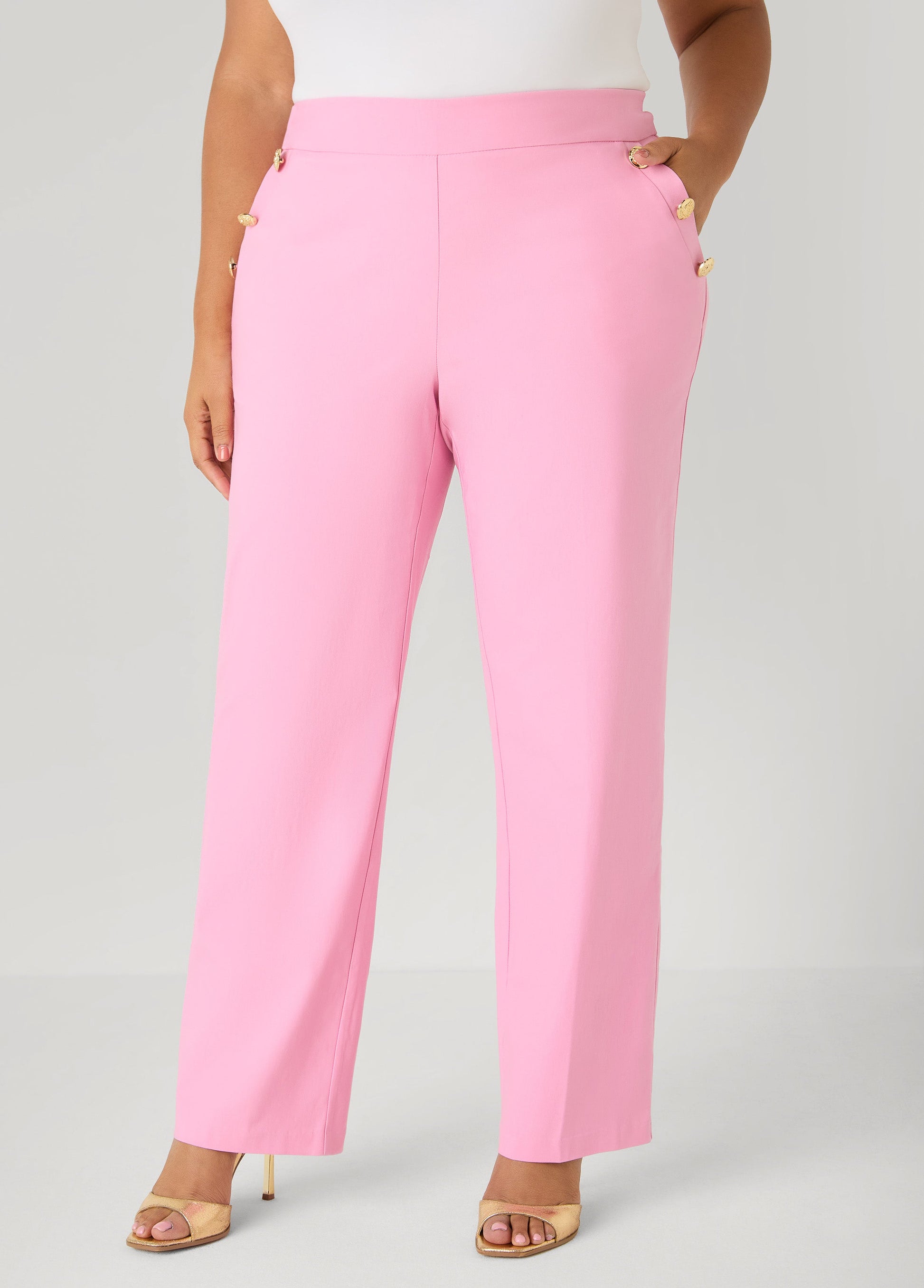 Ashley Stewart Millennium Sailor Pants Pink