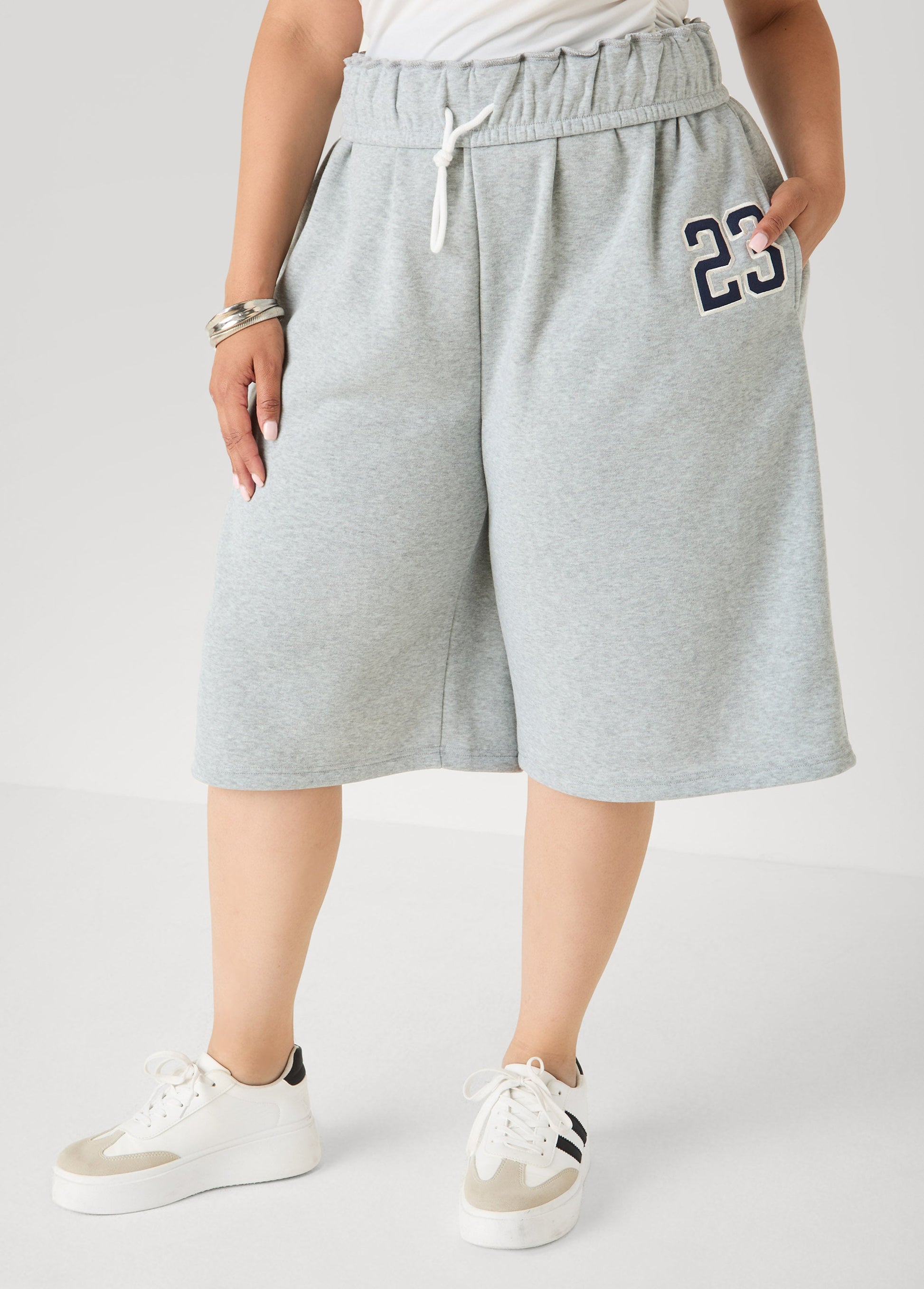 Ashley Stewart Foldover Drawstring Shorts Peacoat