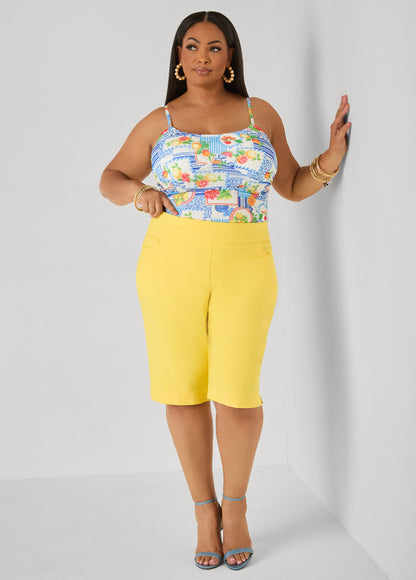 Ashley Stewart Millennium Bermuda Shorts Poinsettia