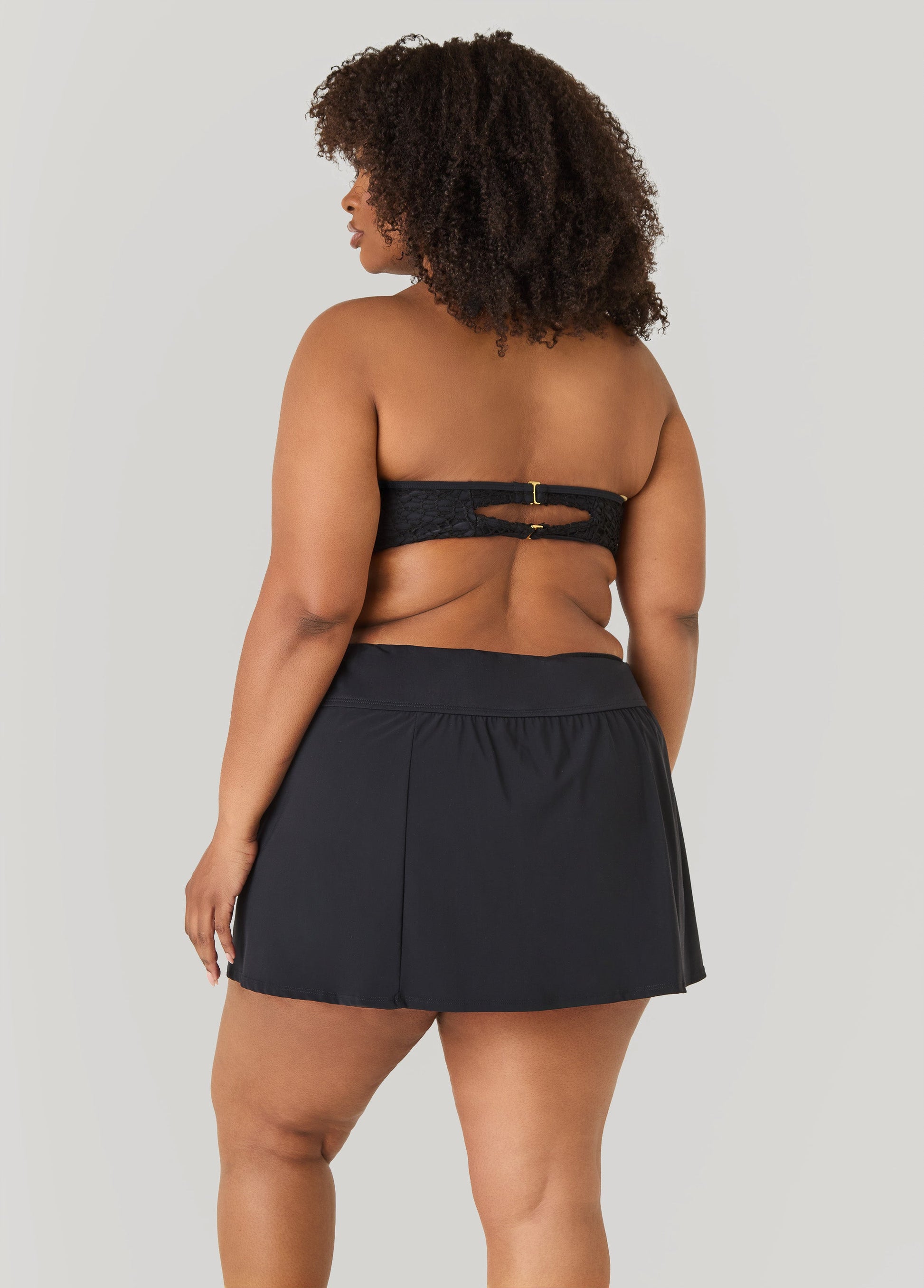 Ashley Stewart Knitted Halter Bikini Top Black