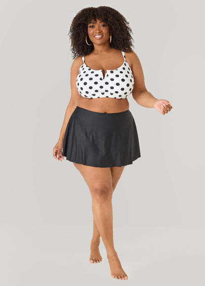 Ashley Stewart Polka Dot U Ring Bikini Top White Black