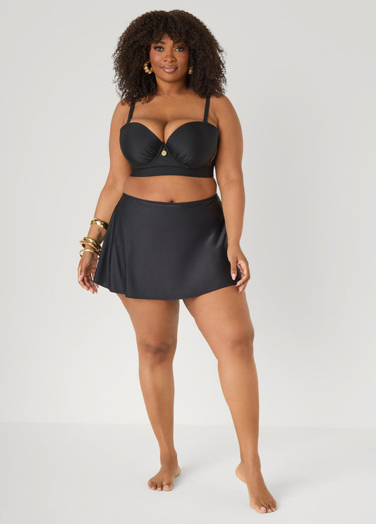 Ashley Stewart High Waist Swim Skirt Black