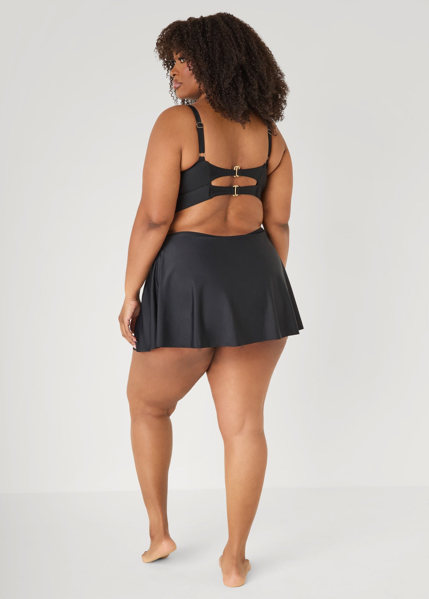Ashley Stewart High Waist Swim Skirt Black