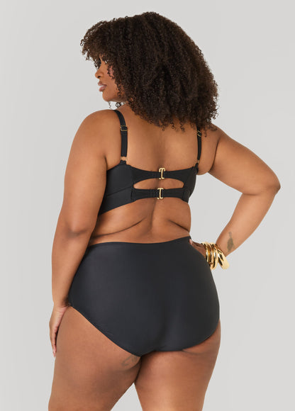 Ashley Stewart Convertible Mesh Bikini Top Black