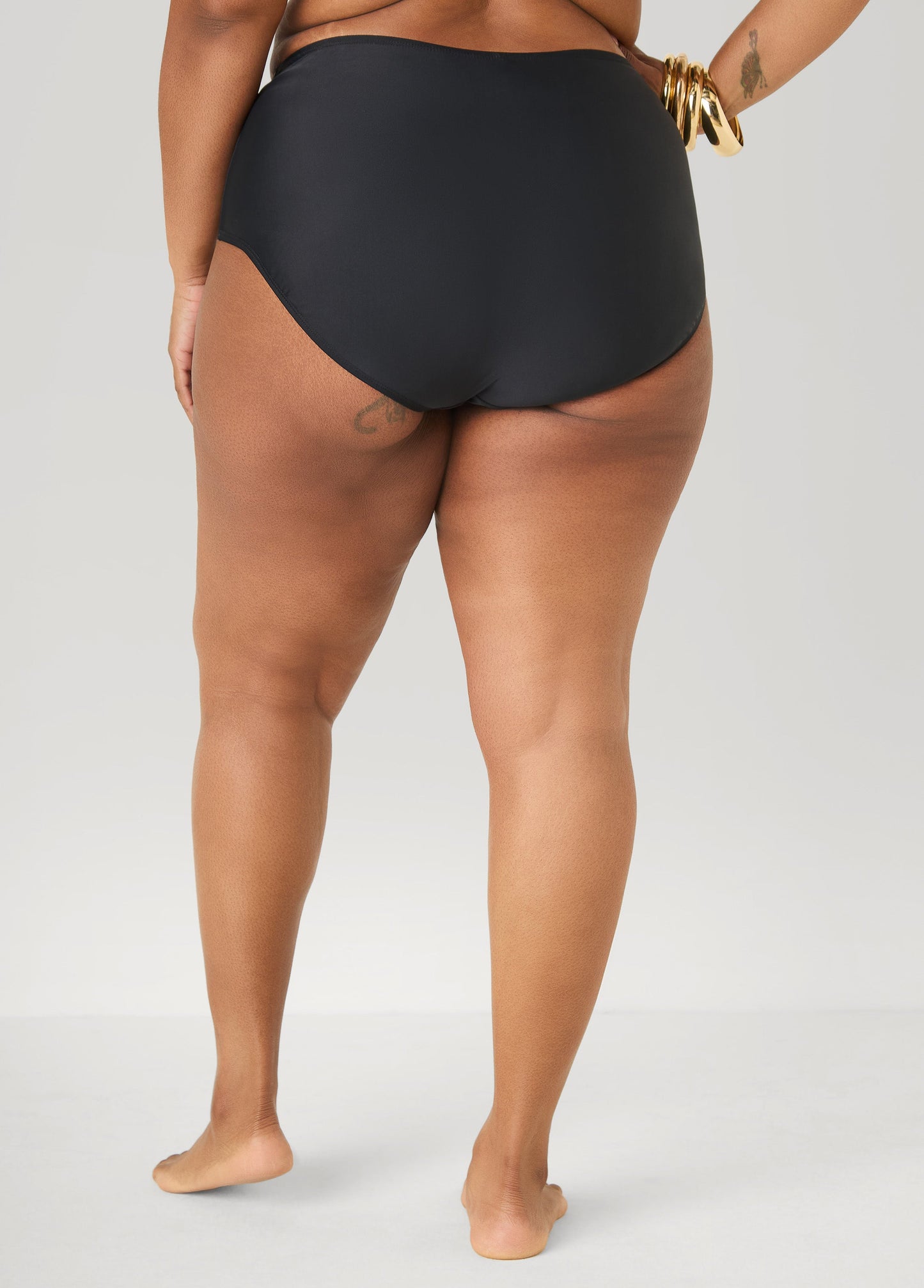 Ashley Stewart High Waist Swim Briefs Black