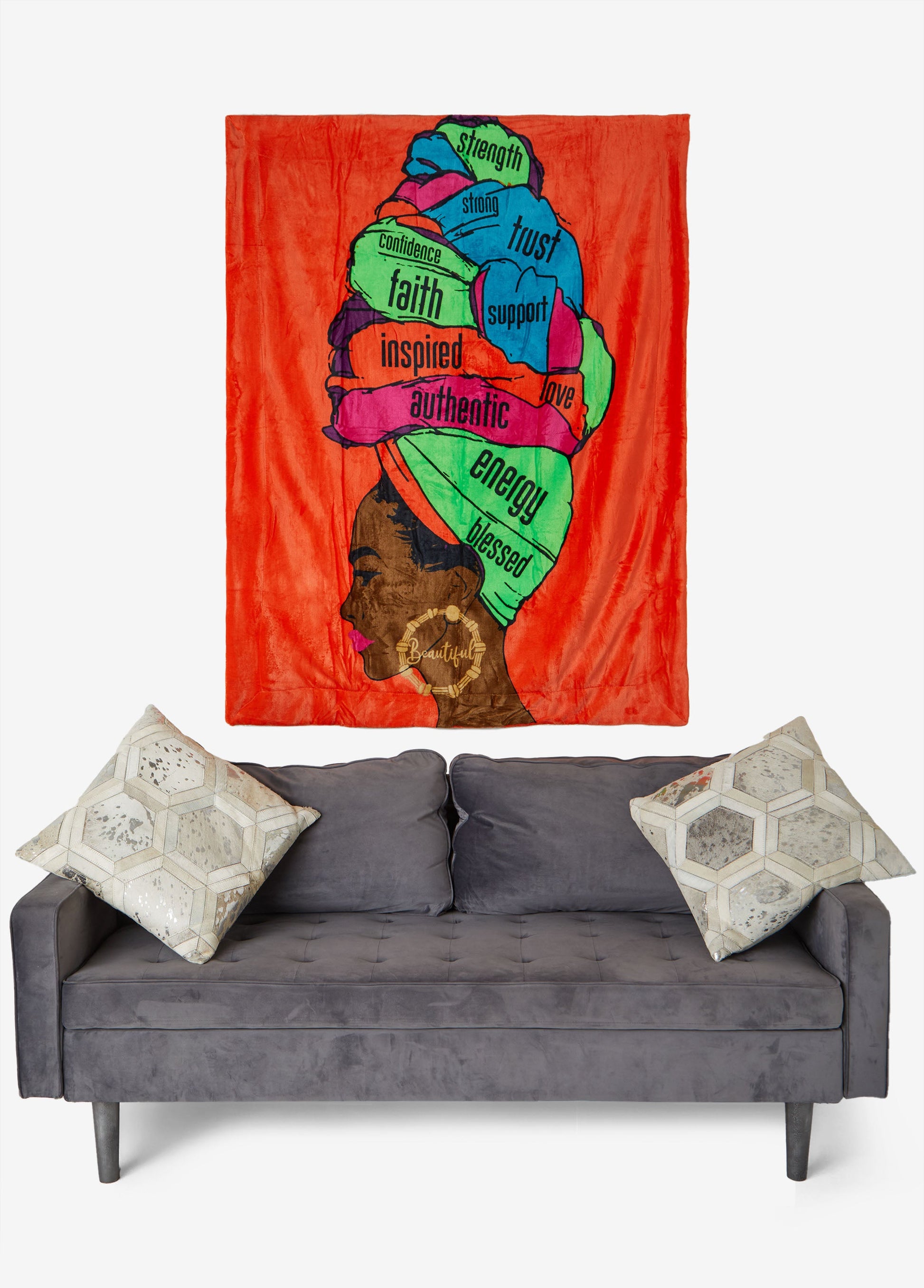 Ashley Stewart Pardon My Fro™ Adira Blanket Orange
