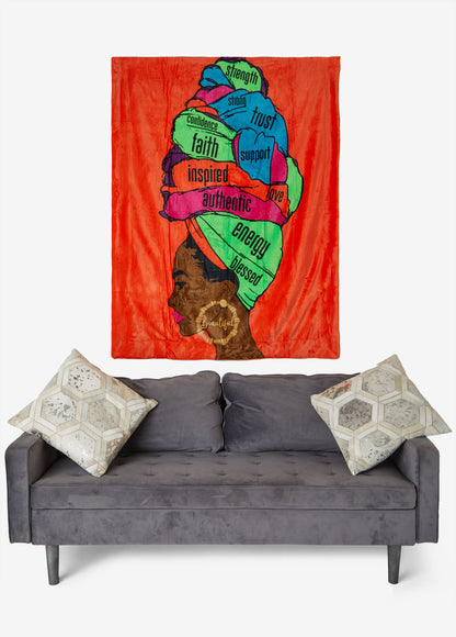 Ashley Stewart Pardon My Fro™ Adira Blanket Orange