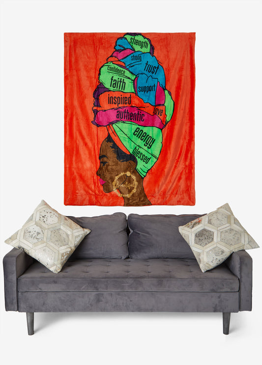 Ashley Stewart Pardon My Fro™ Adira Blanket Orange