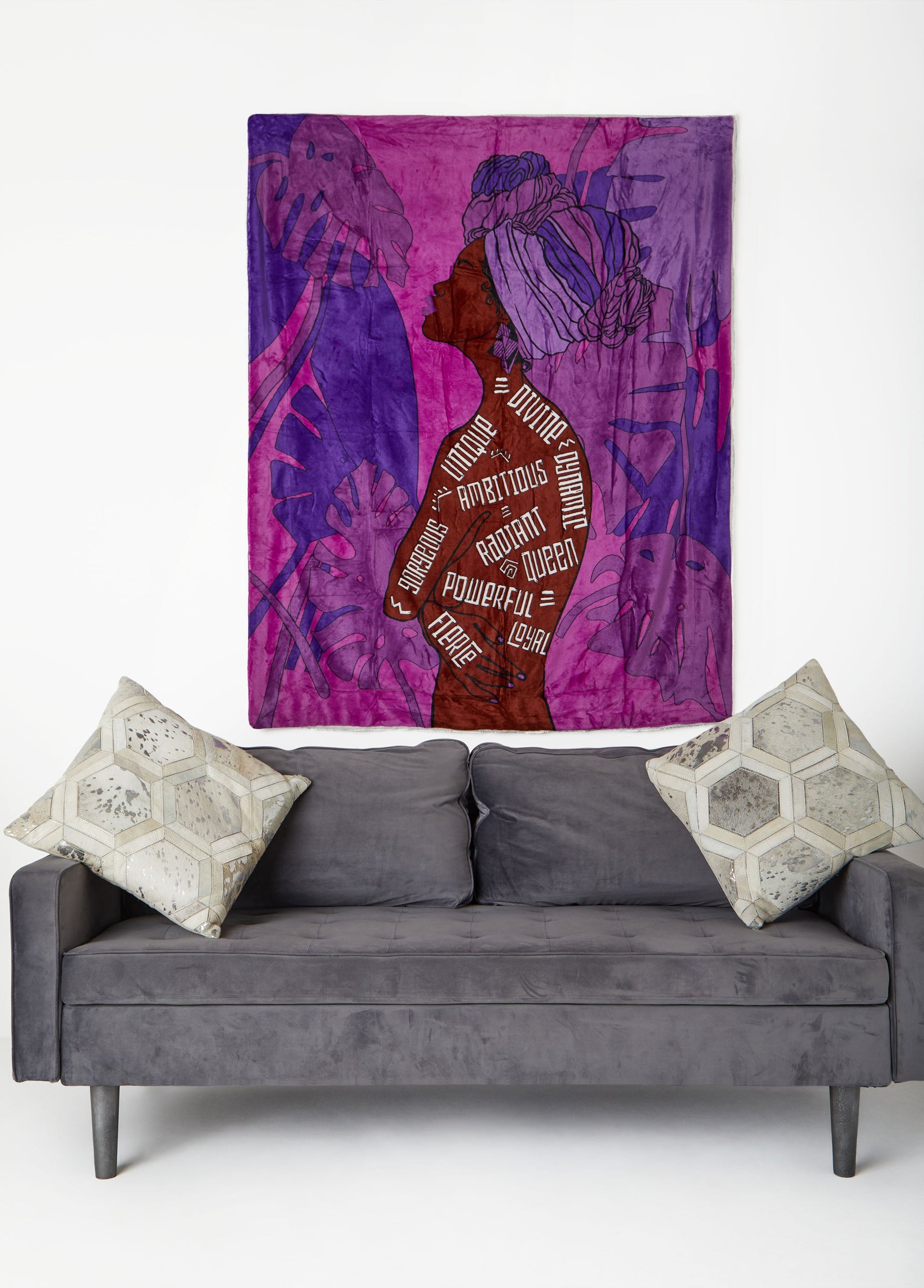 Ashley Stewart Pardon My Fro™ Muse Blanket Purple