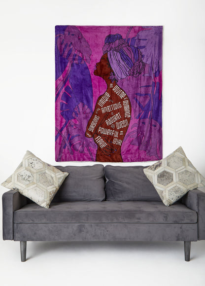 Ashley Stewart Pardon My Fro™ Muse Blanket Purple