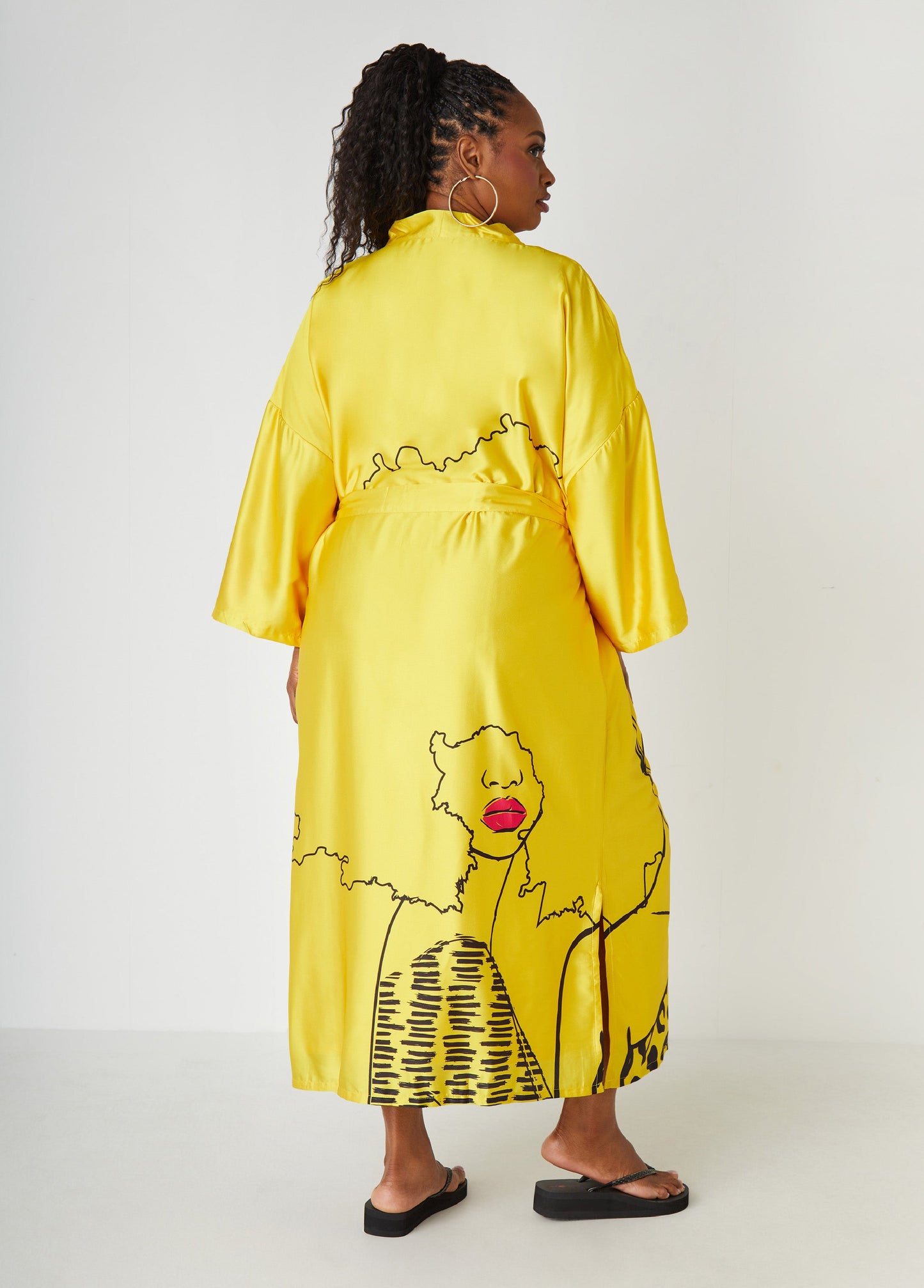 Ashley Stewart Pardon My Fro™ Mahogany Kimono Yellow