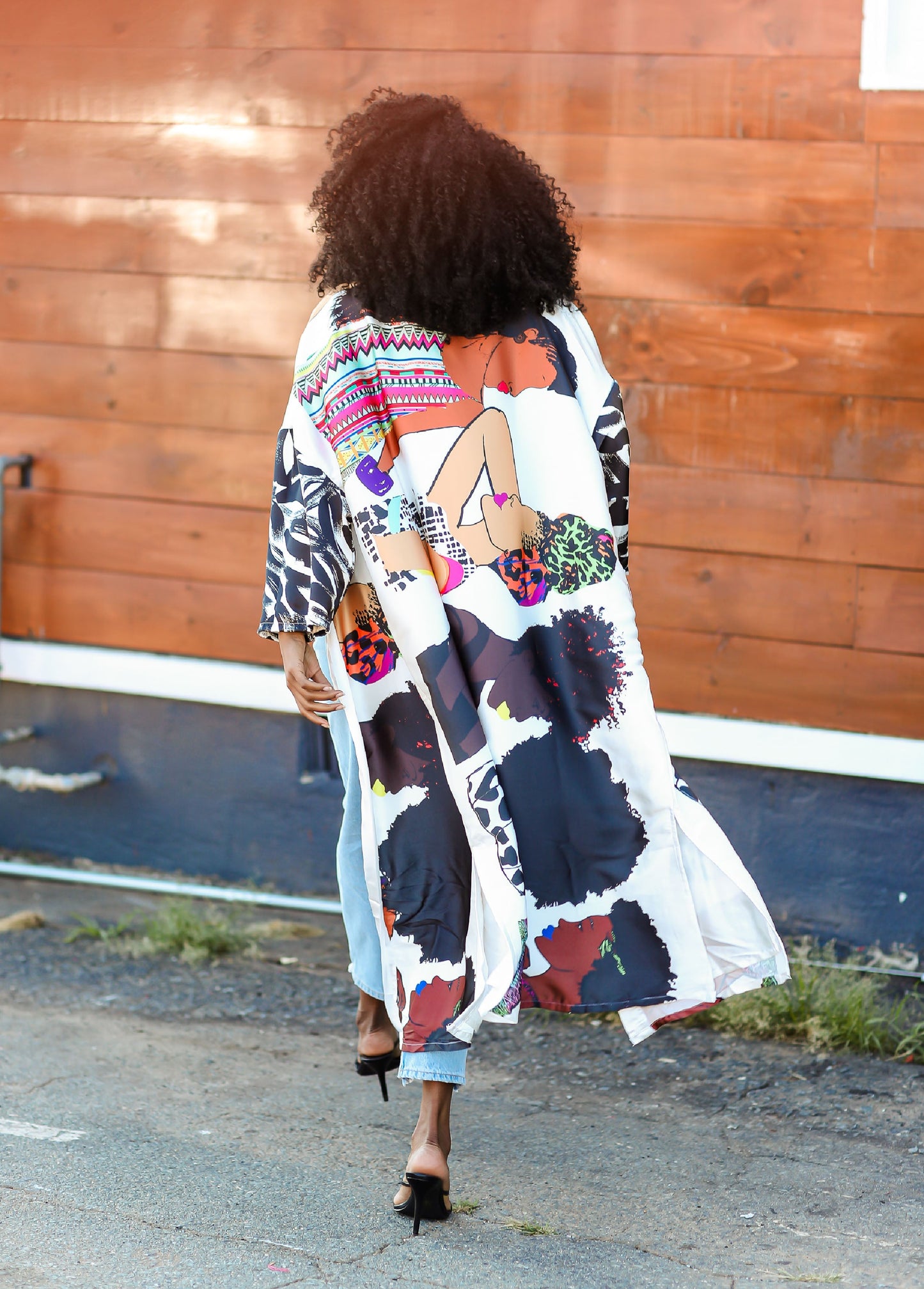 Ashley Stewart Pardon My Fro™ The Squad Kimono Black