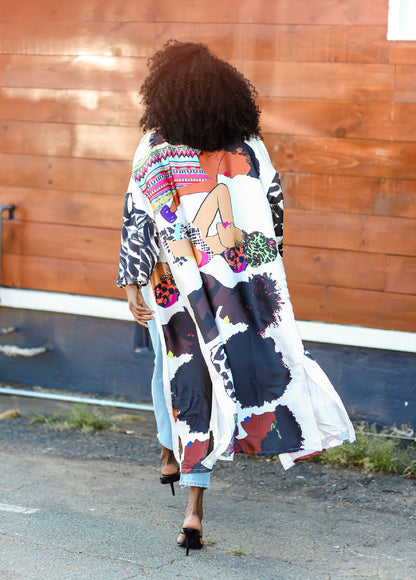 Ashley Stewart Pardon My Fro™ The Squad Kimono Black