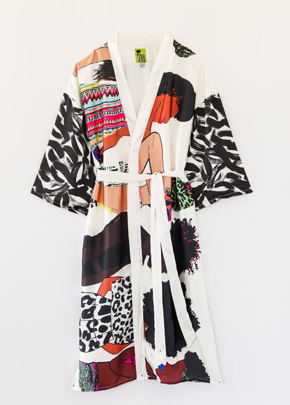 Ashley Stewart Pardon My Fro™ The Squad Kimono Black