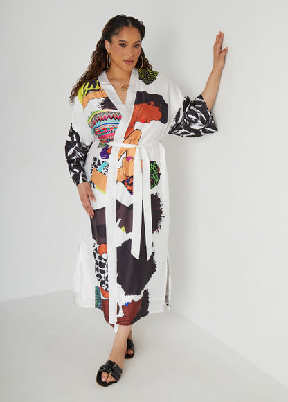 Ashley Stewart Pardon My Fro™ The Squad Kimono Black