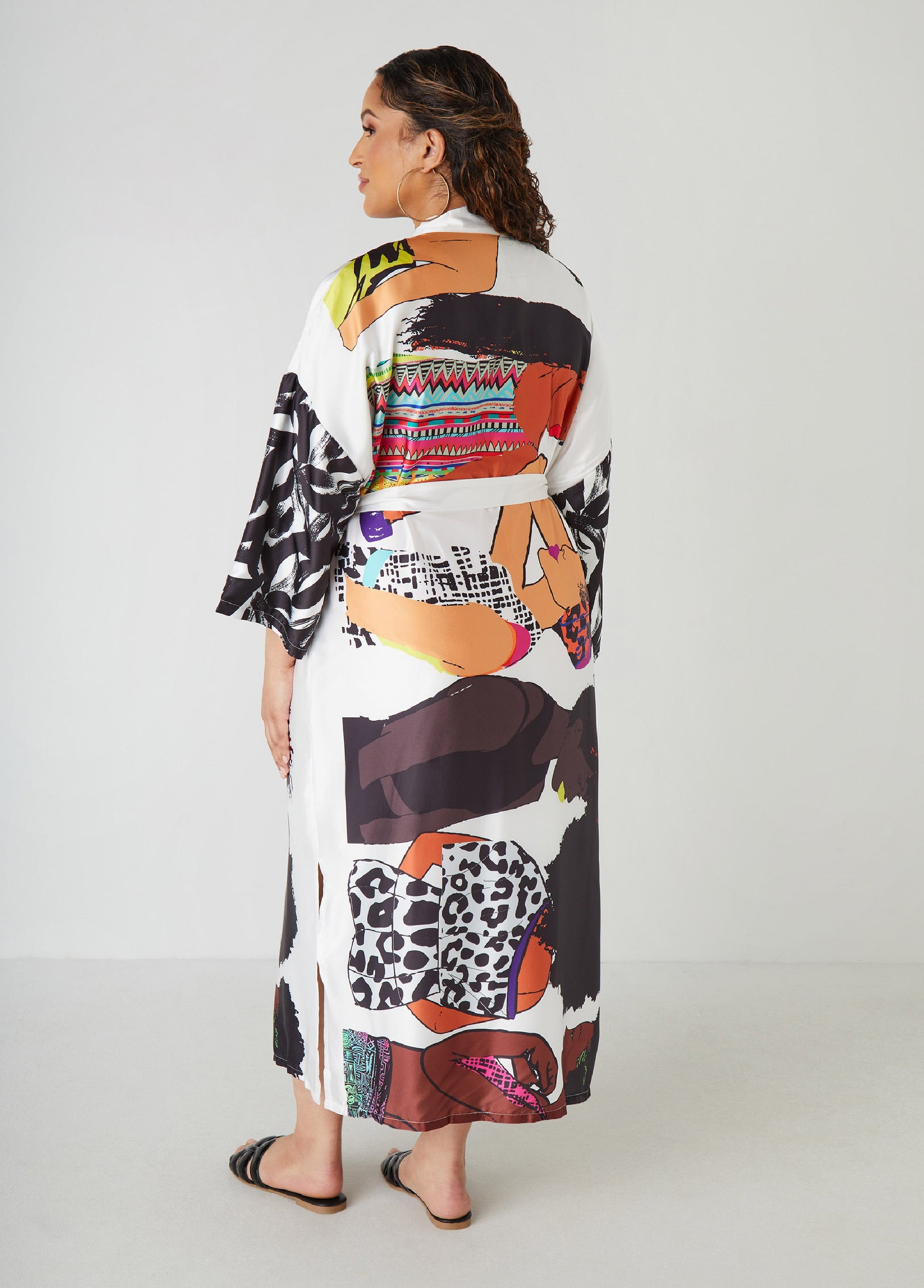 Ashley Stewart Pardon My Fro™ The Squad Kimono Black