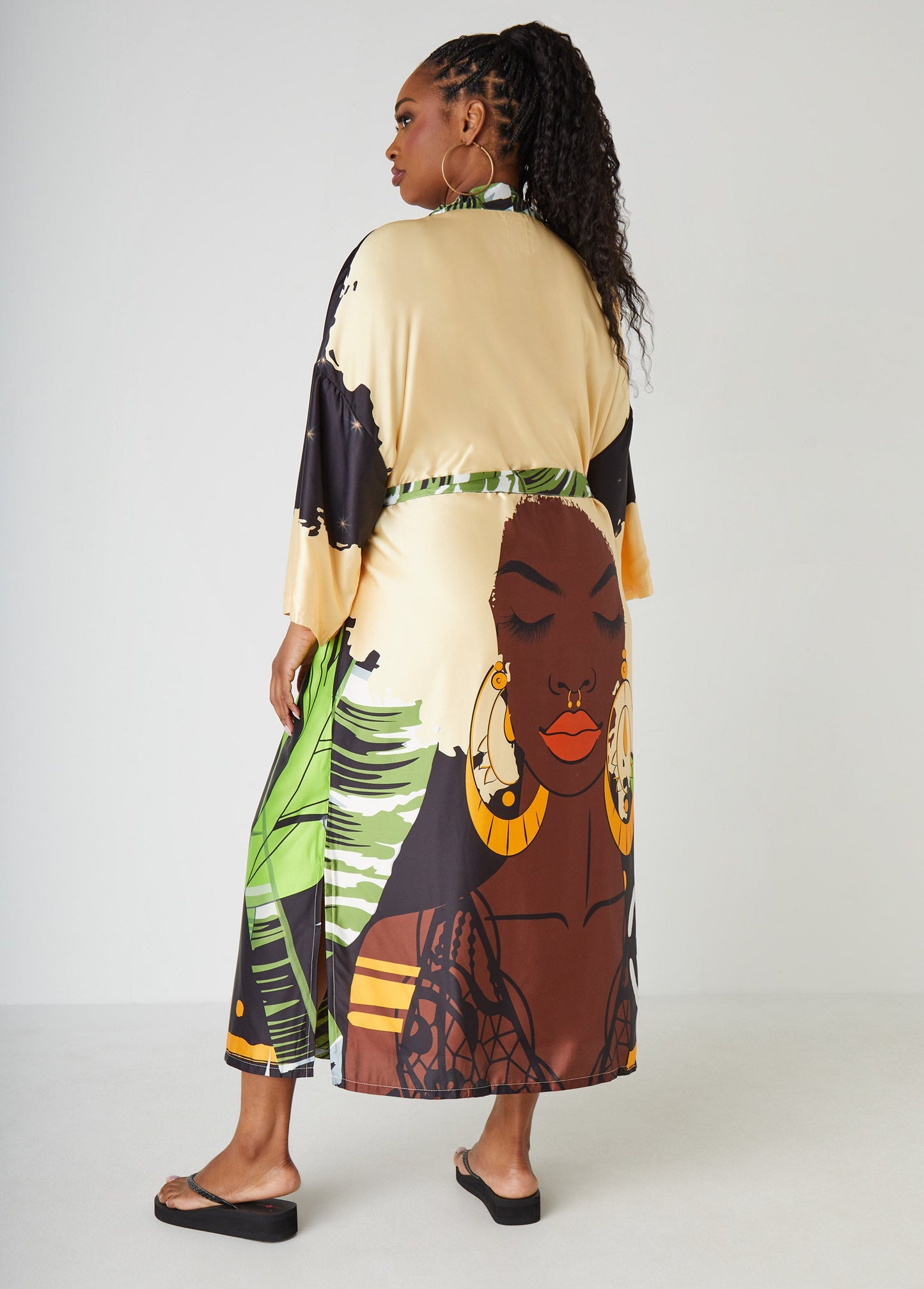 Ashley Stewart Pardon My Fro™ Ziggy Kimono Black