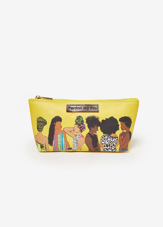 Ashley Stewart Pardon My Fro™ The Squad Cosmetic Bag Yellow
