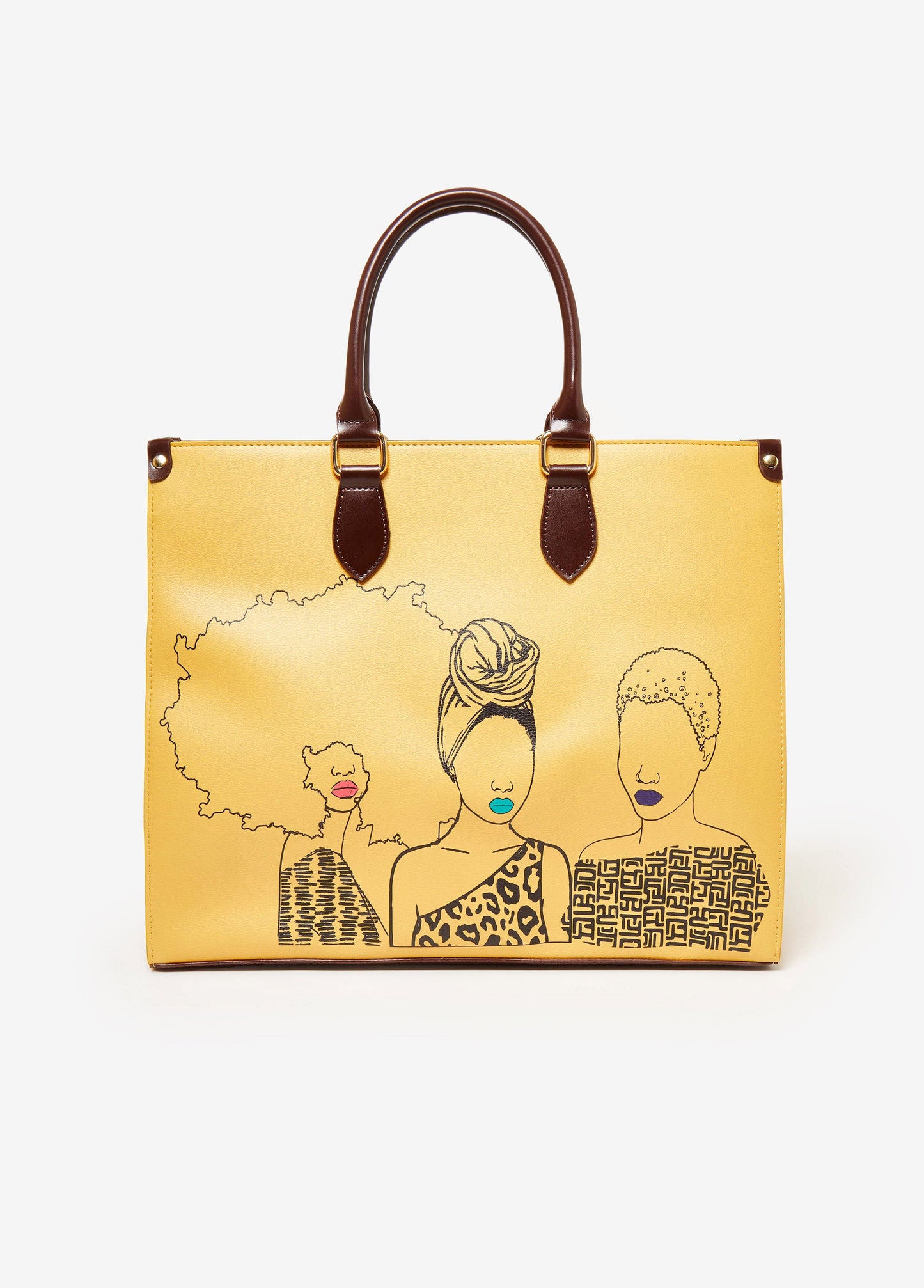 Ashley Stewart Pardon My Fro™ Mahogany Tote Yellow