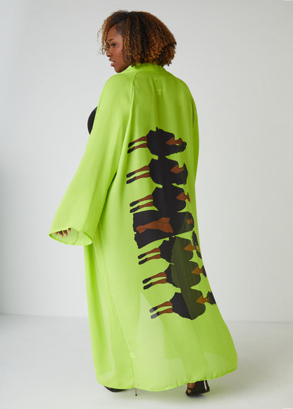 Ashley Stewart Pardon My Fro™ Tribe Duster Lime Green