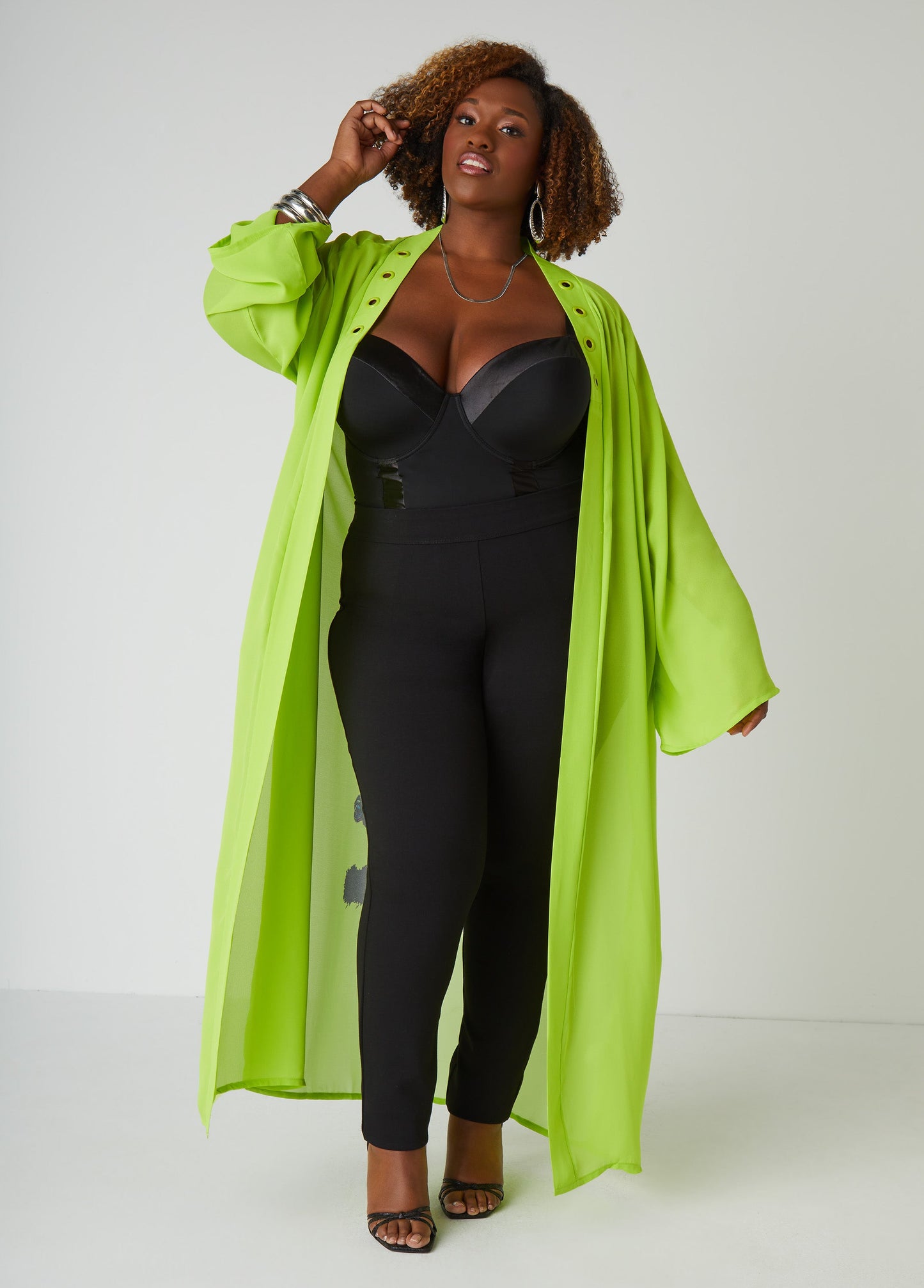 Ashley Stewart Pardon My Fro™ Tribe Duster Lime Green