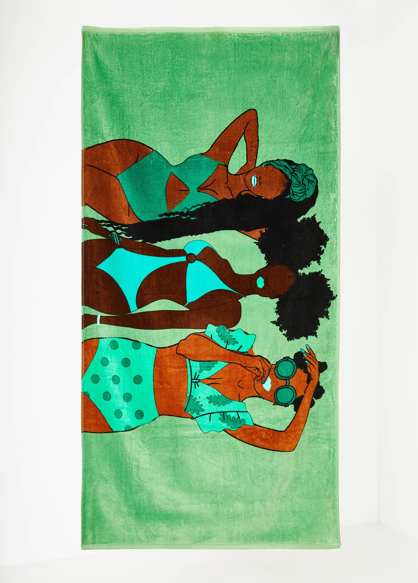Ashley Stewart Pardon My Fro™ Summer Beach Towel Green