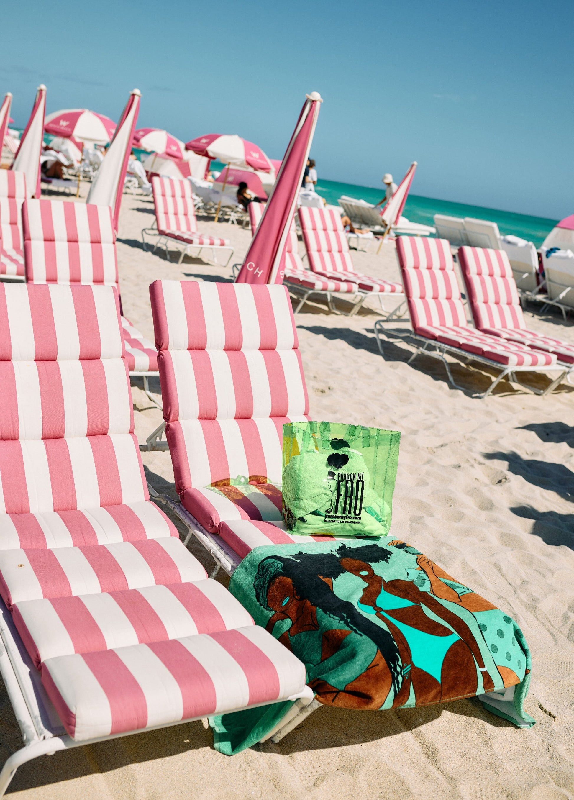 Ashley Stewart Pardon My Fro™ Summer Beach Towel Green