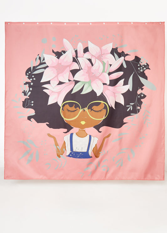 Ashley Stewart Pardon My Fro™ Lily Shower Curtain Pink