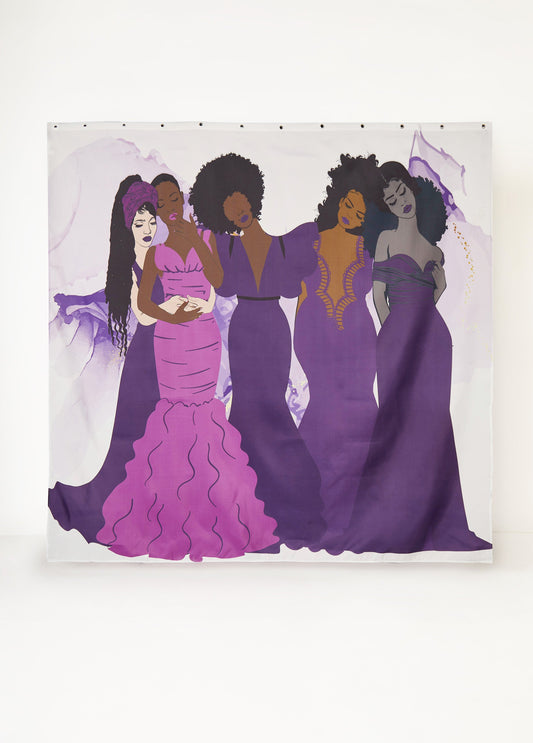 Ashley Stewart Pardon My Fro™ Harmony Shower Curtain White