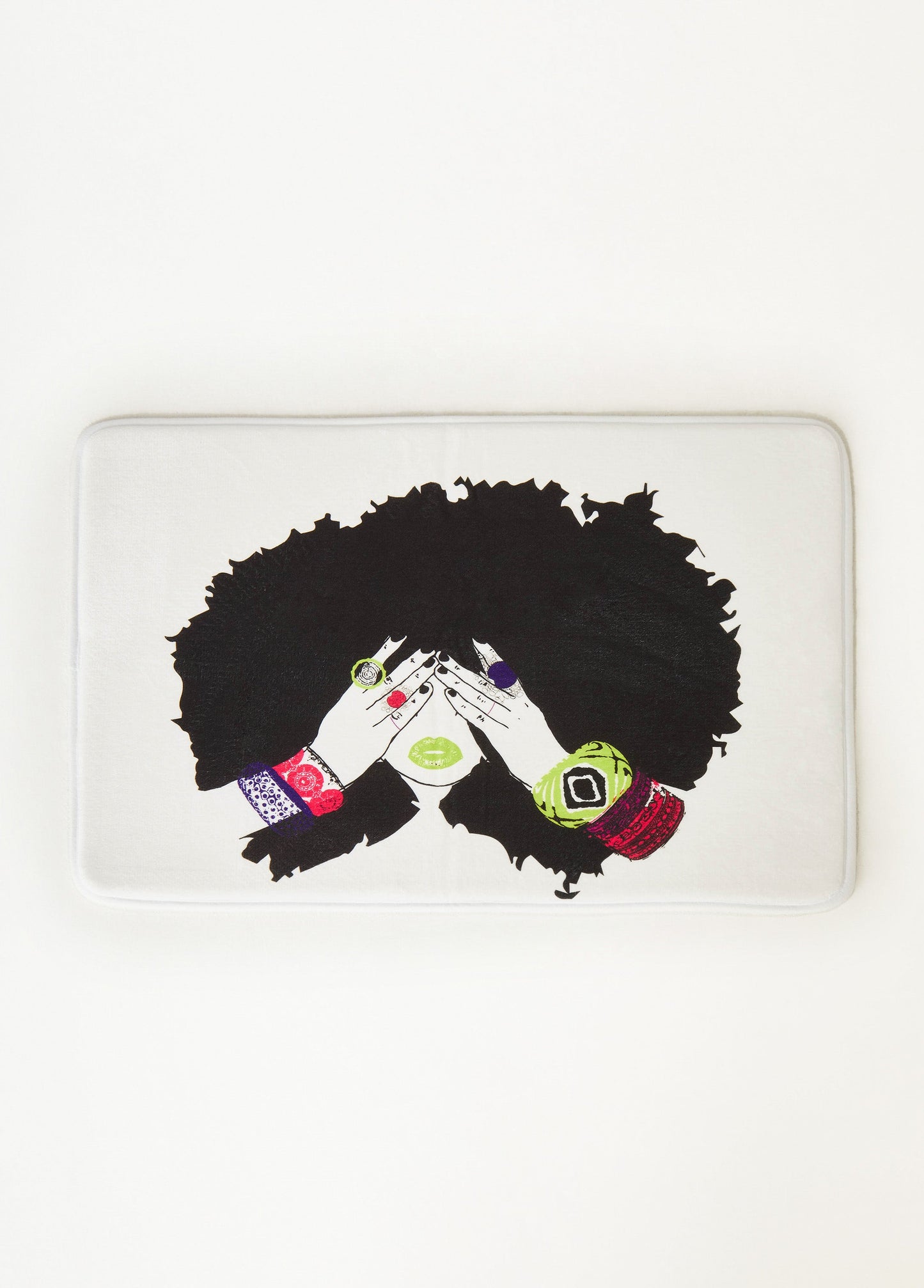 Ashley Stewart Pardon My Fro™ Shanell Bath Mat White