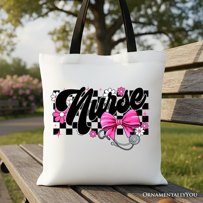 Ashley Stewart Nurse Canvas Tote Bag White