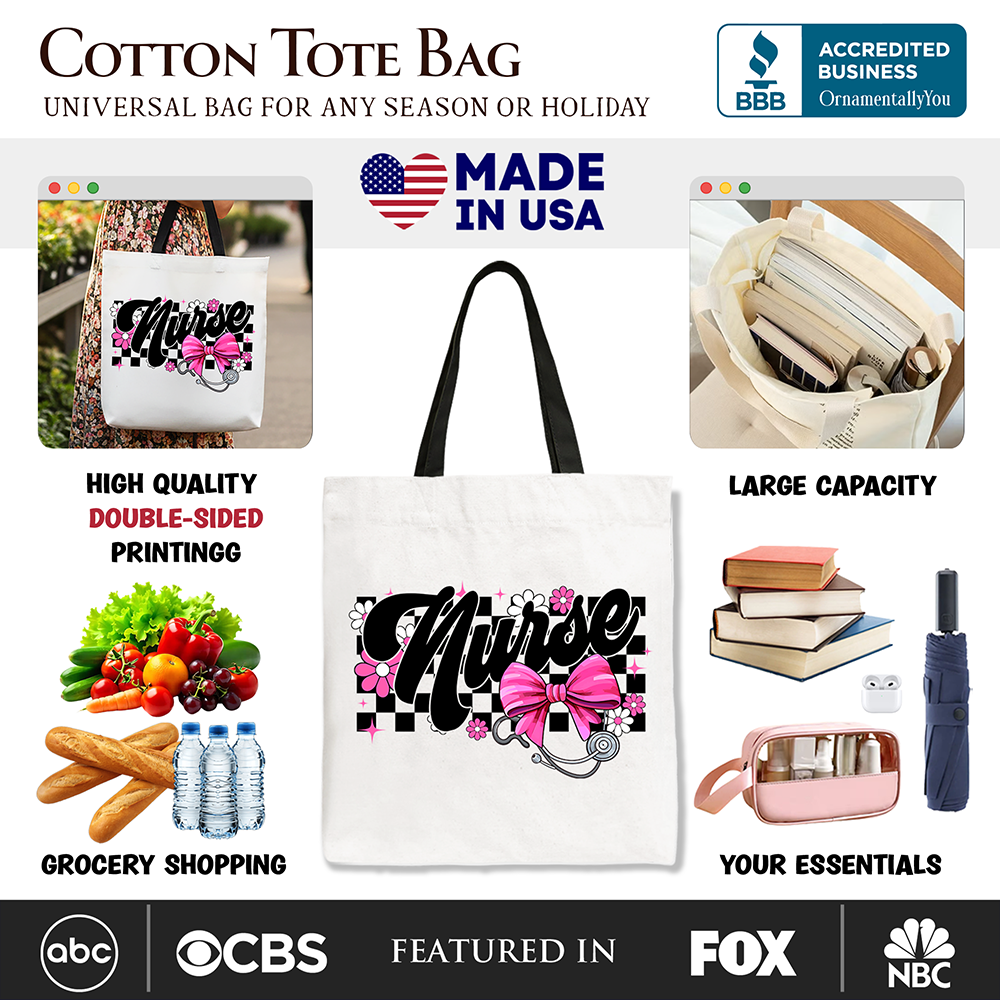 Ashley Stewart Nurse Canvas Tote Bag White