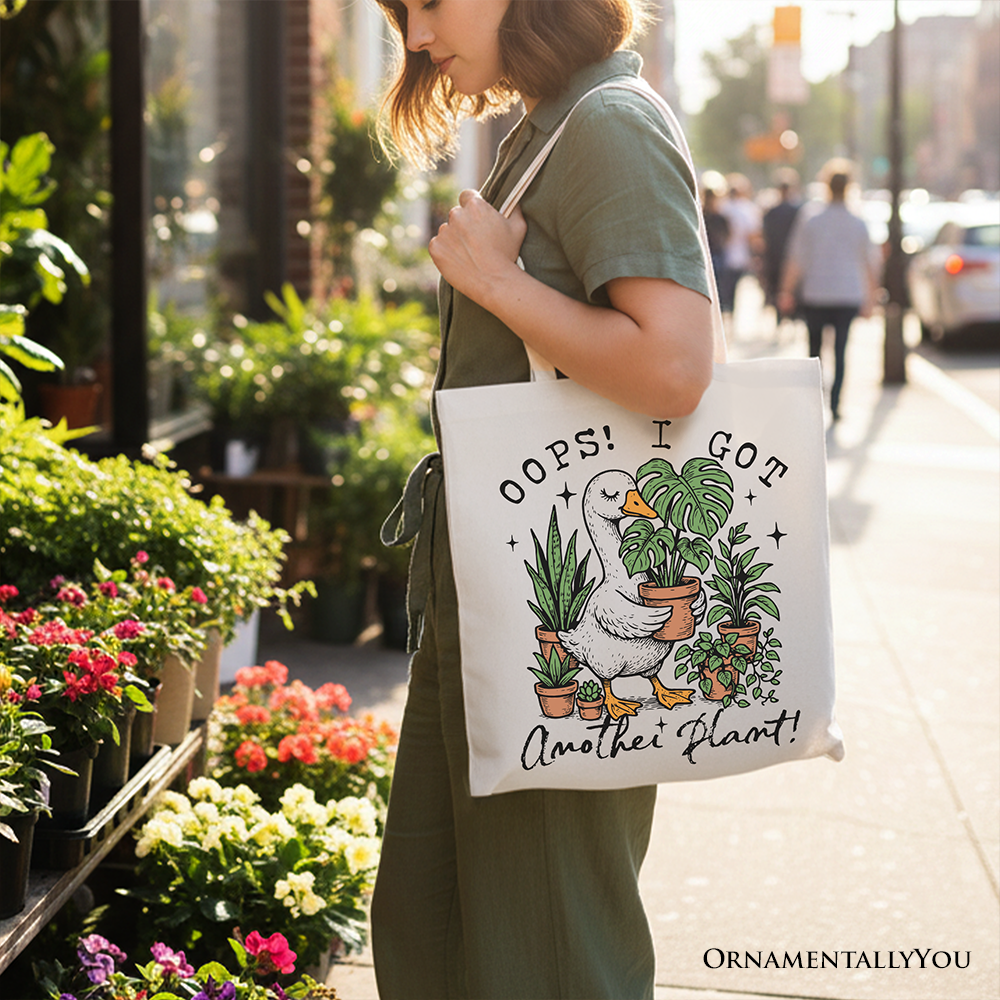 Ashley Stewart Got Another Plant Canvas Tote Bag White