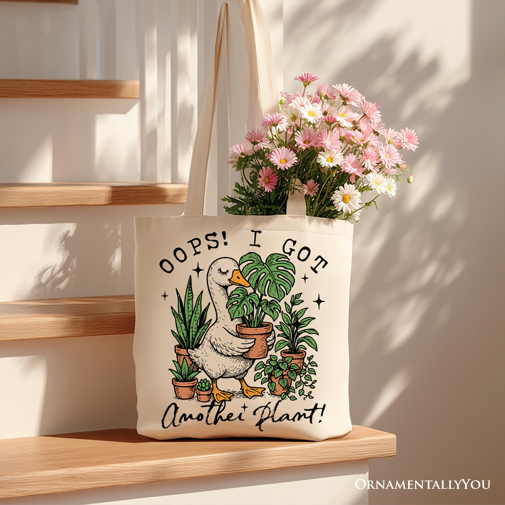 Ashley Stewart Got Another Plant Canvas Tote Bag White
